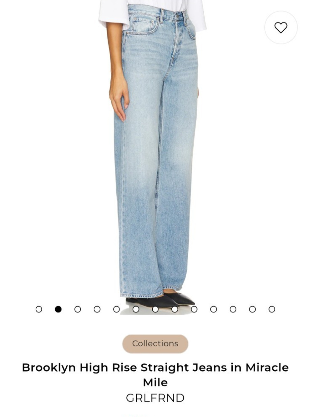 GRLFRND Brooklyn High Rise Loose Straight Blue Denim Jeans Women’s 30 Revolve